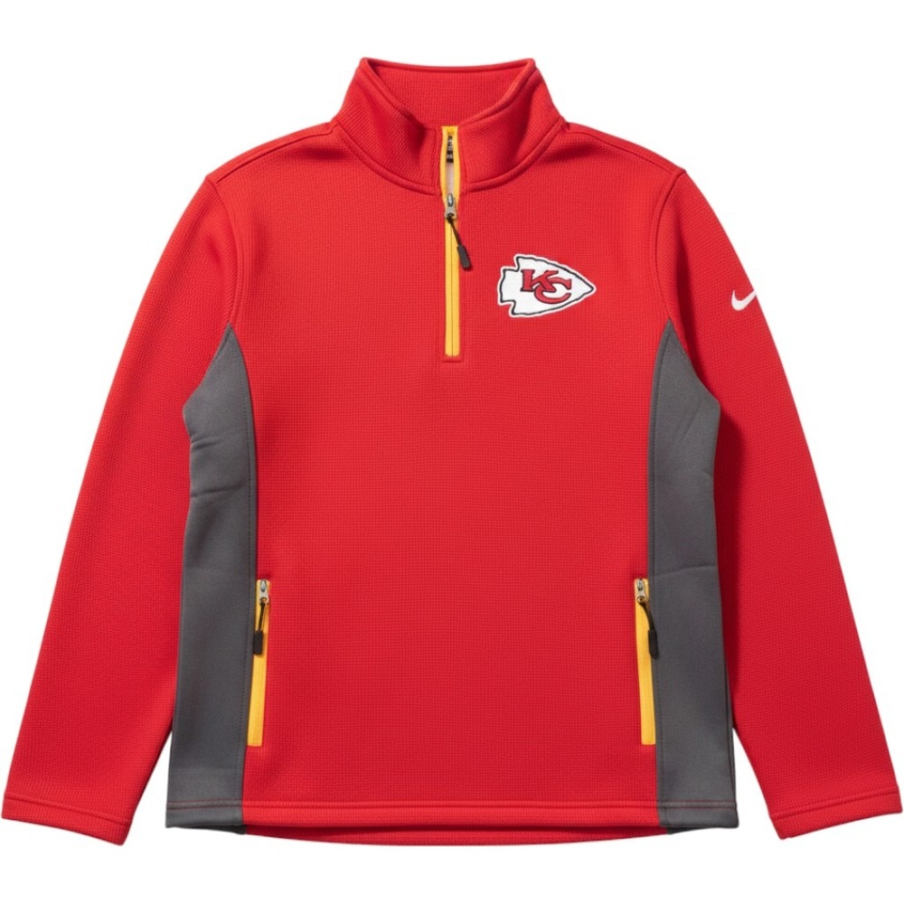 Kansas City Chiefs Adult Large NFL Team Apparel Quarter-Zip Jacket Fleece Lining